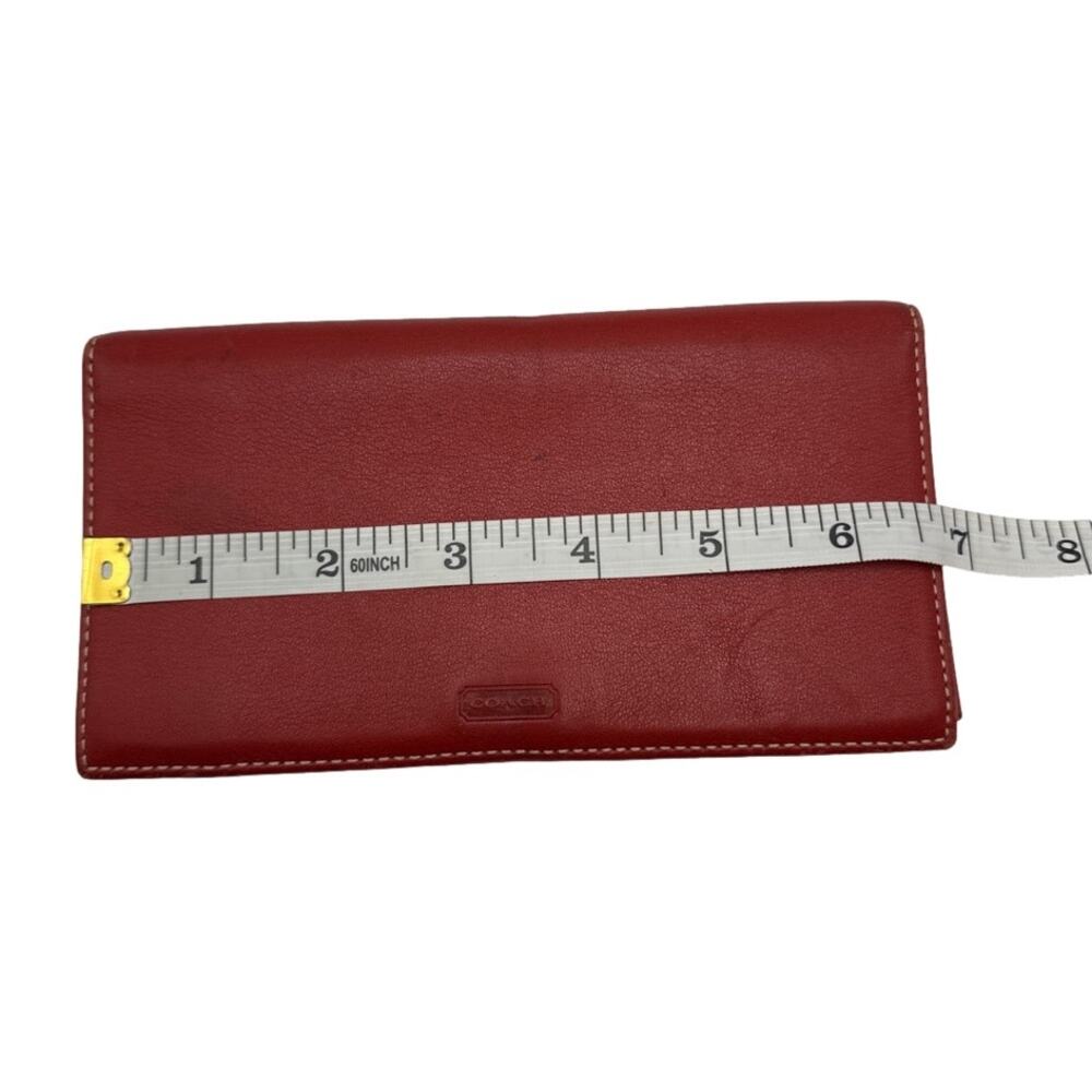 y2k COACH Vintage Red Checkbook Holder - Picture 4 of 5